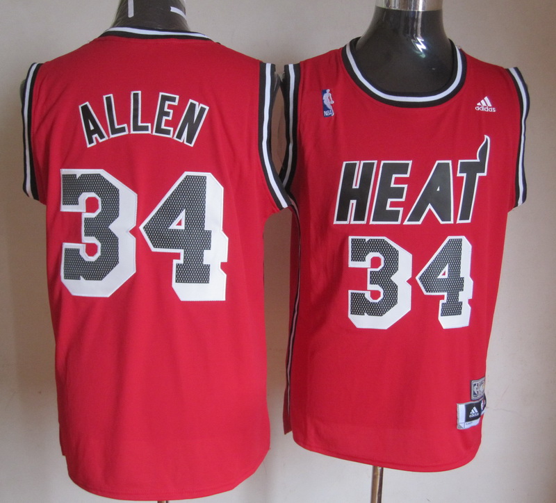  NBA Miami Heat 34 Ray Allen Hardwood Classic Fashion Swingman Red Jersey